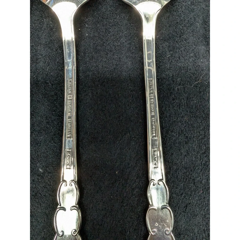 Vtg National Stainless Flatware Japan Nancy Iced Tea Spoons Lot of 8